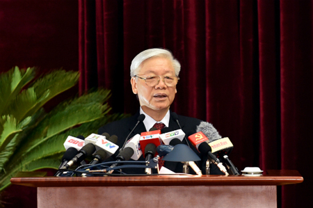 Tổng bí thư Nguyễn Phú Trọng phát biểu khai mạc Hội nghị.